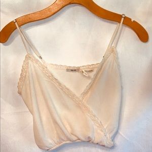 Kimchi Blue Elastane Embroidered Front Cross Cami